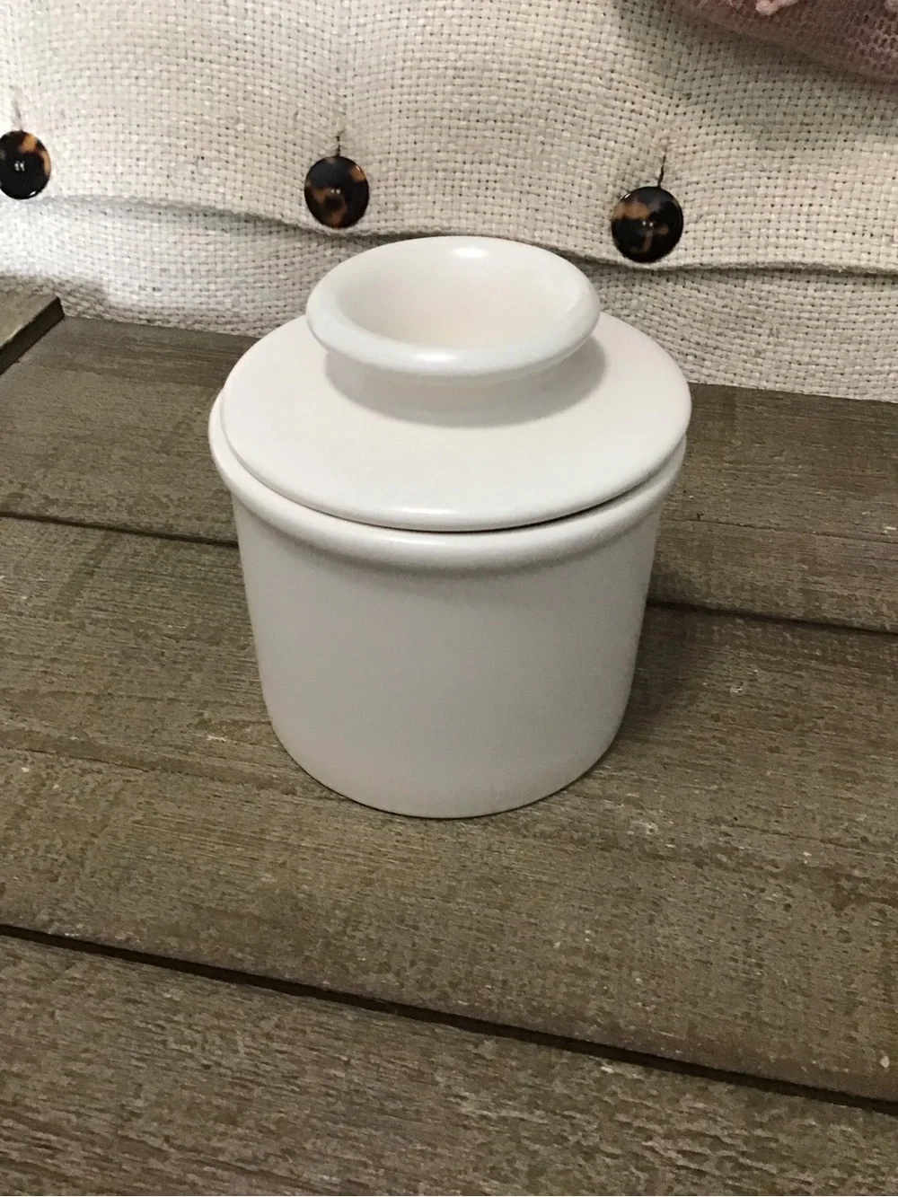Butter Bell Crock by L. Tremaine off white color NWOT